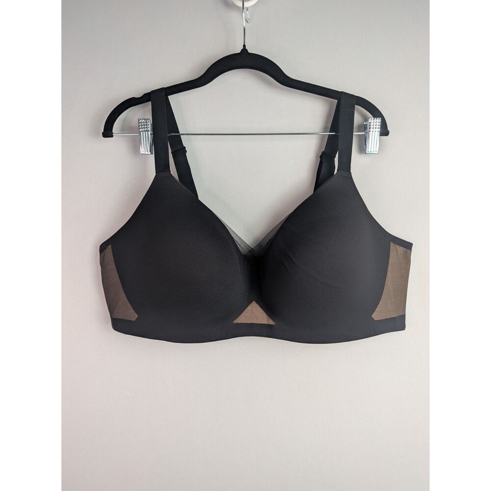 Honeylove 38DD Black #BRBR00048 Wireless Crossover Bra Comfort Wirefree Support